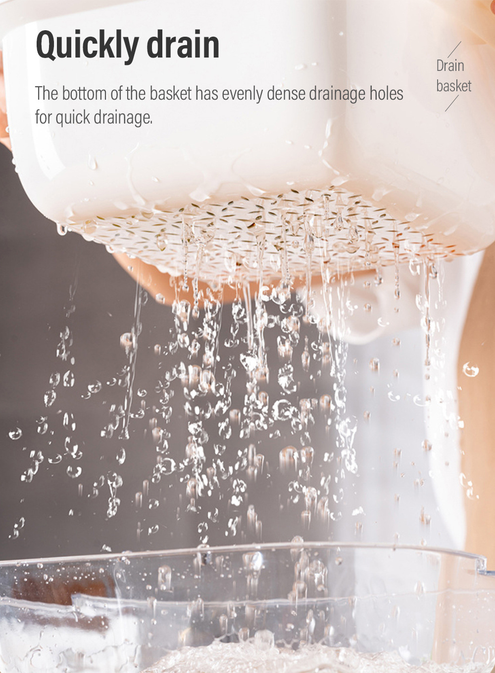 Double-layer Drainage Basket Fruit Vegetable Strainer-3